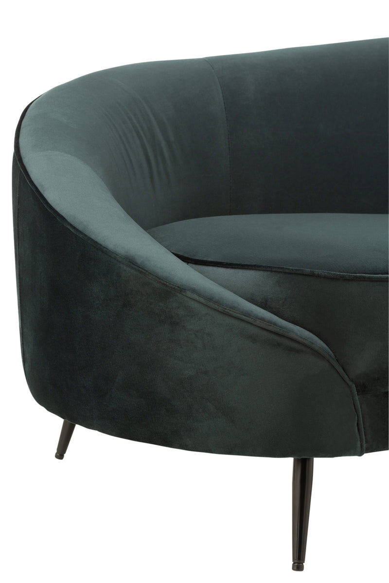 Sofa Elisabeth - Stilvolles Grün, Textilbezug mit robusten Metallfüßen, 180x85 cm - Eleganz trifft auf Komfort