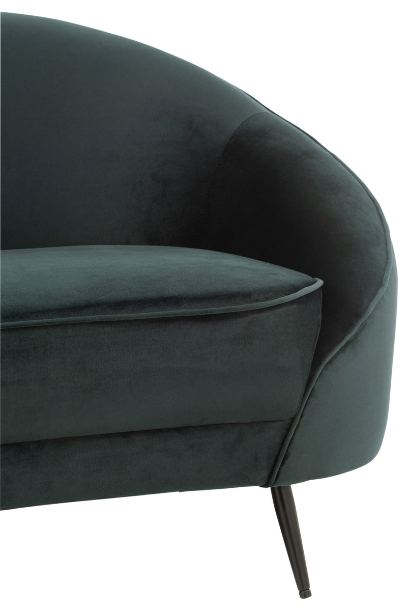 Sofa Elisabeth - Stilvolles Grün, Textilbezug mit robusten Metallfüßen, 180x85 cm - Eleganz trifft auf Komfort