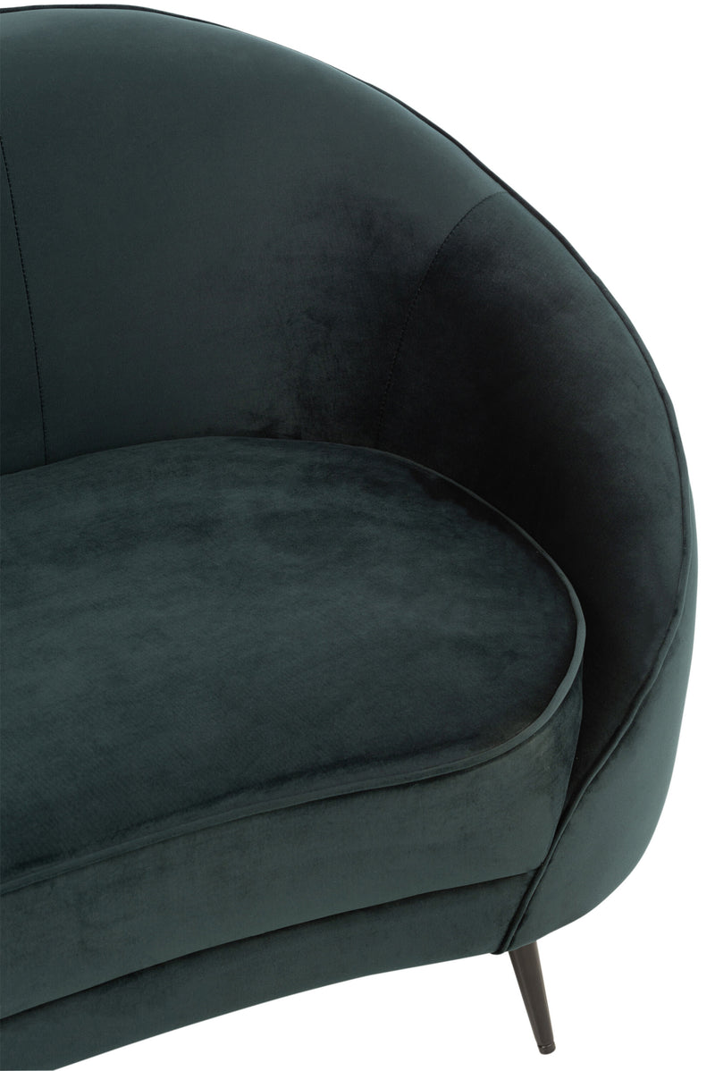 Sofa Elisabeth - Stilvolles Grün, Textilbezug mit robusten Metallfüßen, 180x85 cm - Eleganz trifft auf Komfort