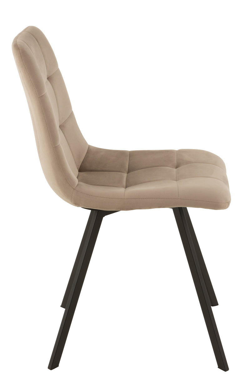 Morgan chair set of 2, gray fabric and metal, comfort and elegance for your home