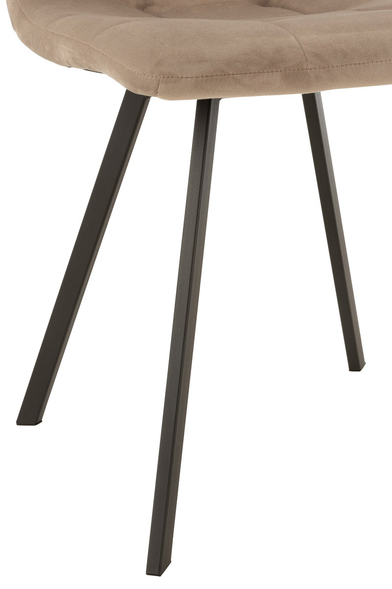 Morgan chair set of 2, gray fabric and metal, comfort and elegance for your home