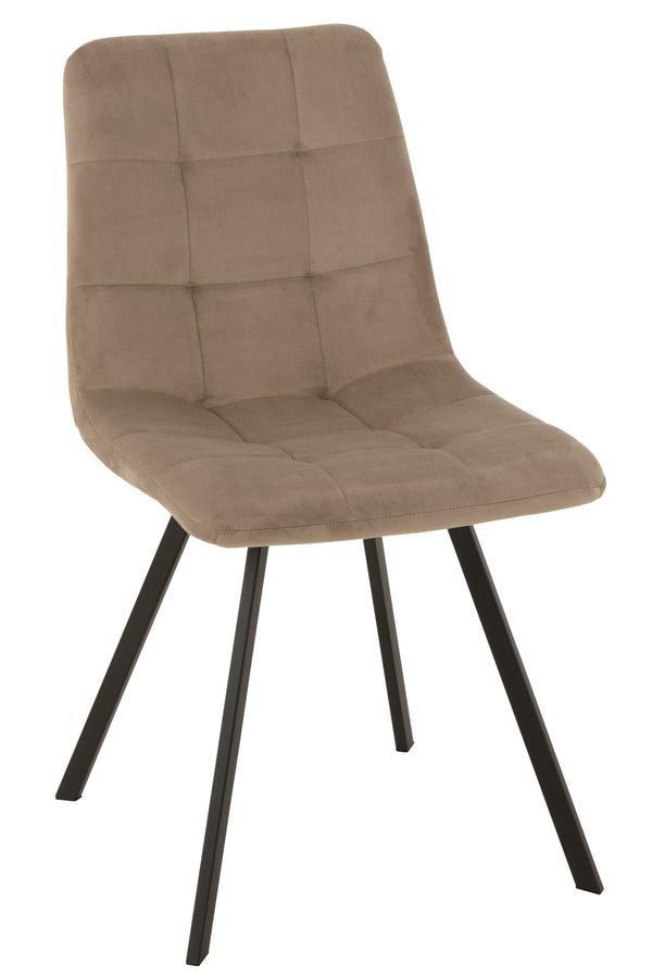 Morgan stoelen set van 2, grijze stof en metaal, comfort en elegantie voor thuis