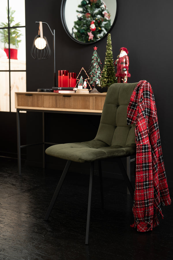Stilvolles 2er-Set 'Morgan' Stühle in Dunkelgrün Fusion aus Textil und Metall für zeitgenössische Eleganz