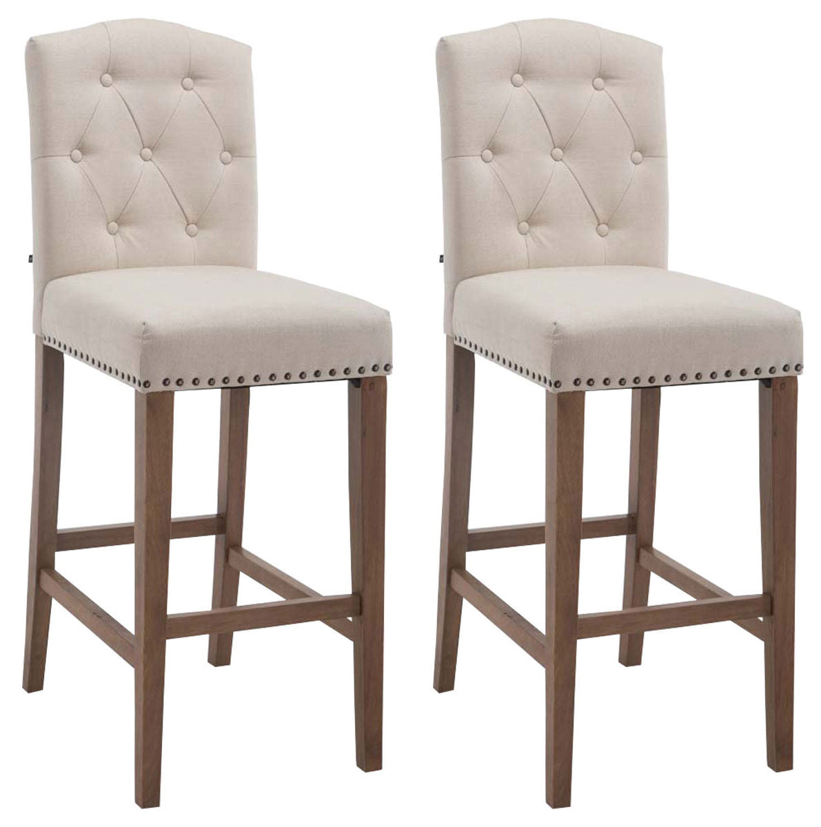 Set of 2 bar stools Louise fabric