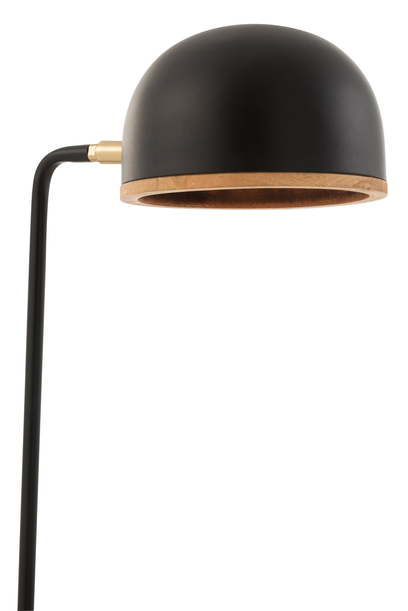 Table lamp “Evy” made of iron and wood in black/natural