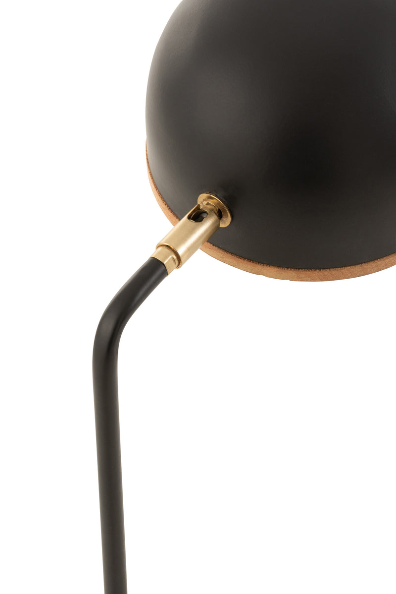Table lamp “Evy” made of iron and wood in black/natural