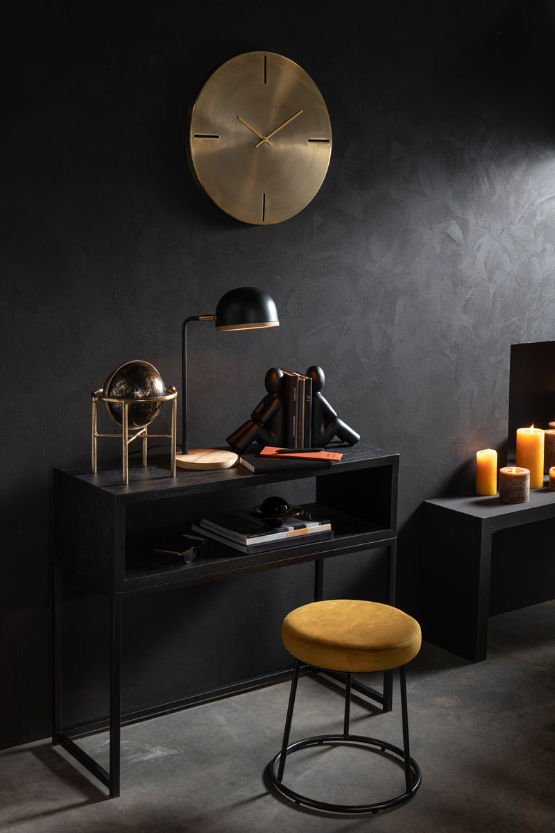 Table lamp “Evy” made of iron and wood in black/natural