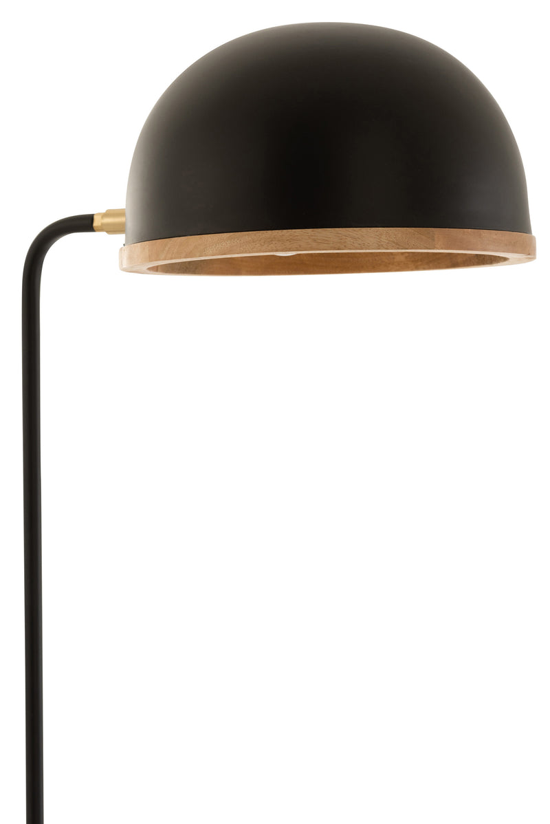 Exclusieve Evy vloerlamp – modern design in metaal en hout zwart/naturel 