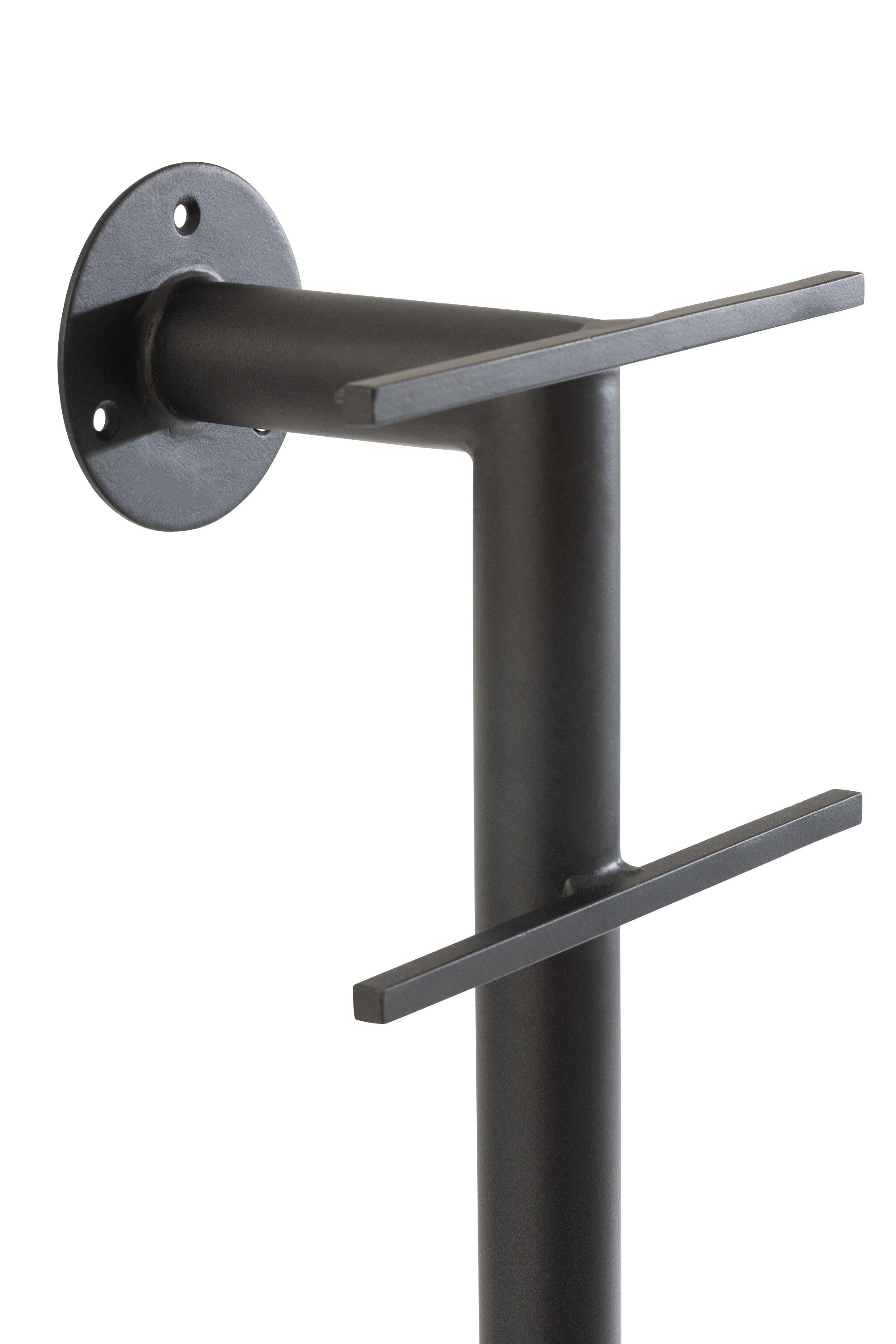 Wandspiegel van wit marmer met zwart metalen frame en plank 