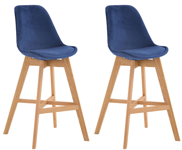 Set of 2 Cannes velvet bar stools