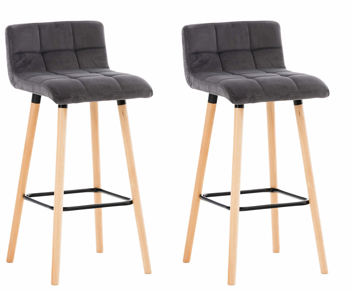 Set of 2 bar stools Lincoln velvet