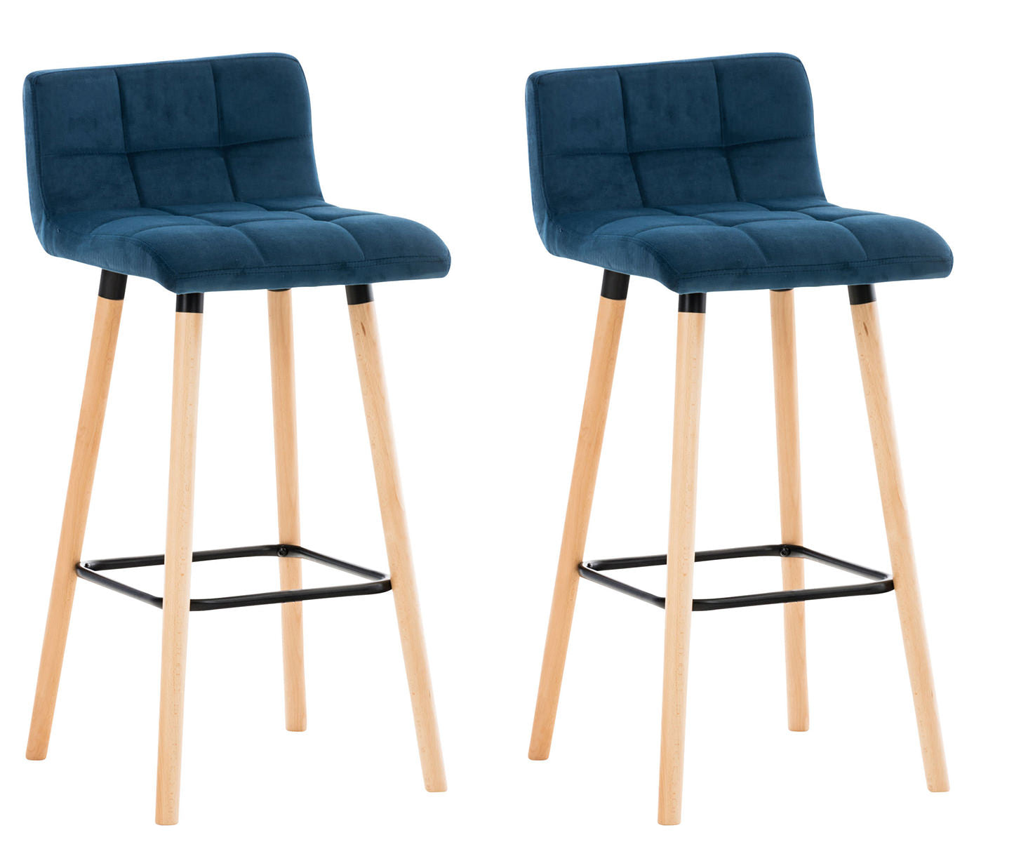Set of 2 bar stools Lincoln velvet
