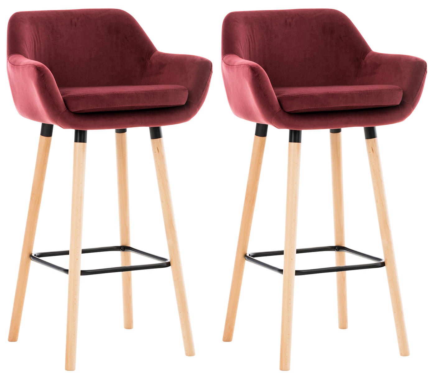 Set of 2 bar stools Grant velvet