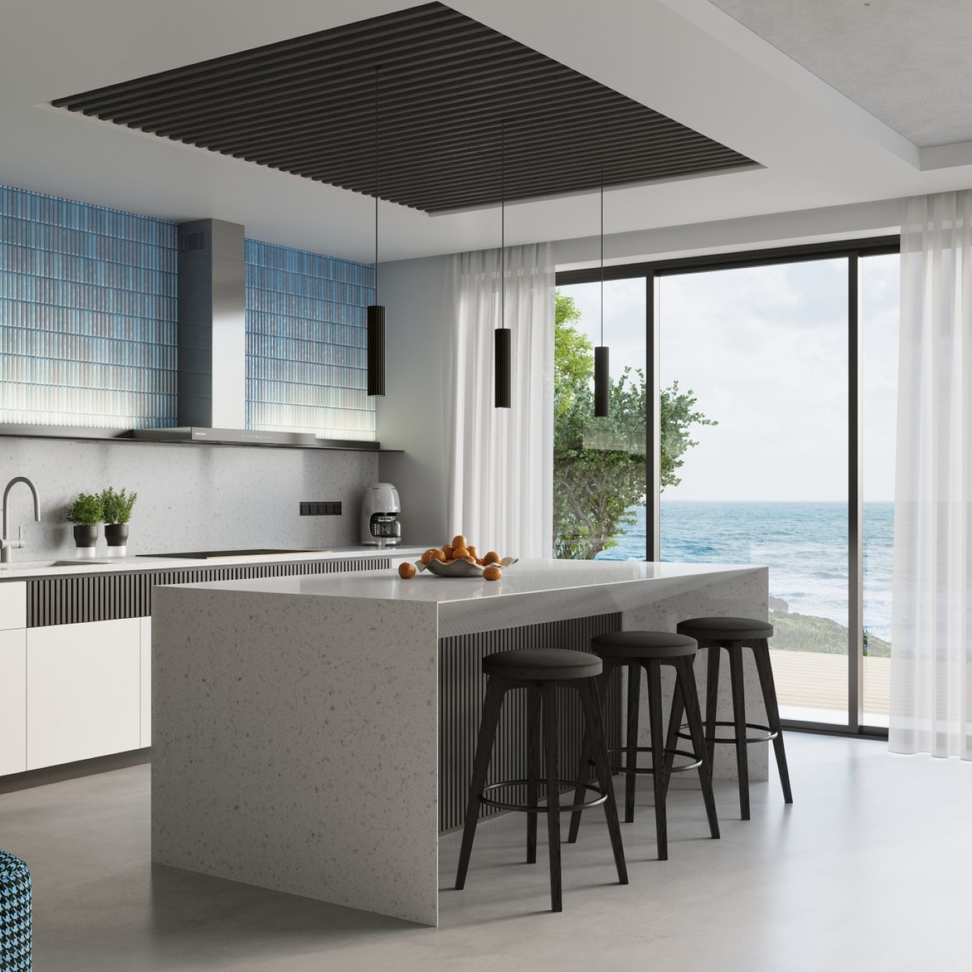 Pendant light KARBON 1 Black Aluminium GU10 Modern Design