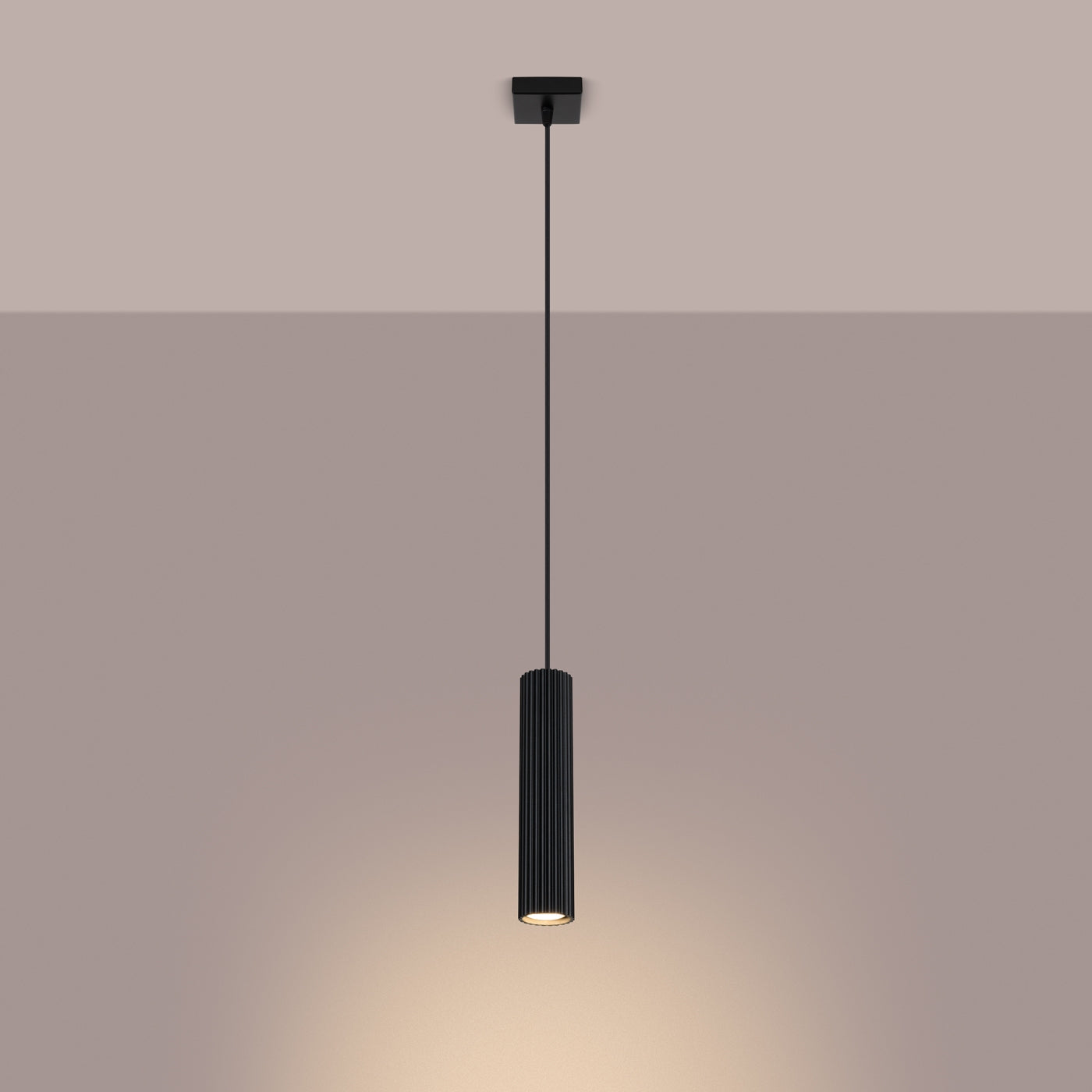 Pendant light KARBON 1 Black Aluminium GU10 Modern Design