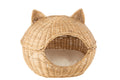 Katzenkorb mit Kissen Rattan Naturell - Gemütlicher Schlafplatz für Ihre Katze mit stilvollem Design