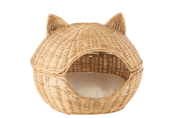 Kattenmand met kussen Naturel rotan - Comfortabele slaapplek voor je kat met een stijlvol design