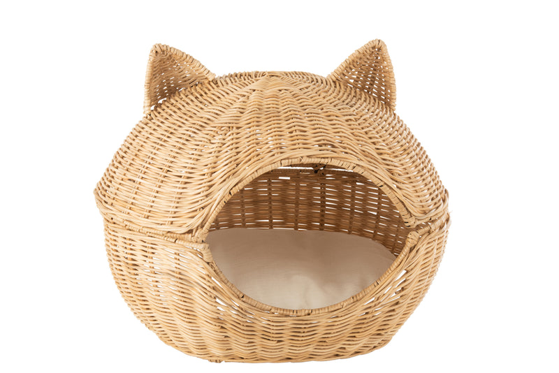 Kattenmand met kussen Naturel rotan - Comfortabele slaapplek voor je kat met een stijlvol design