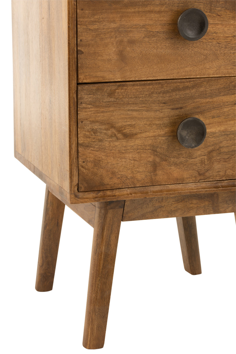 Lora cabinet 4 drawers mango tree brown - stylish storage with natural elegance