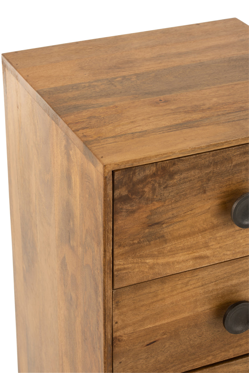 Lora cabinet 4 drawers mango tree brown - stylish storage with natural elegance