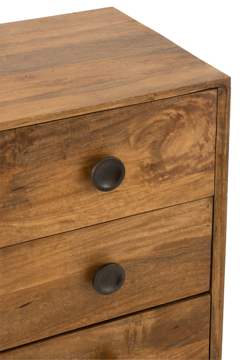 Lora cabinet 4 drawers mango tree brown - stylish storage with natural elegance