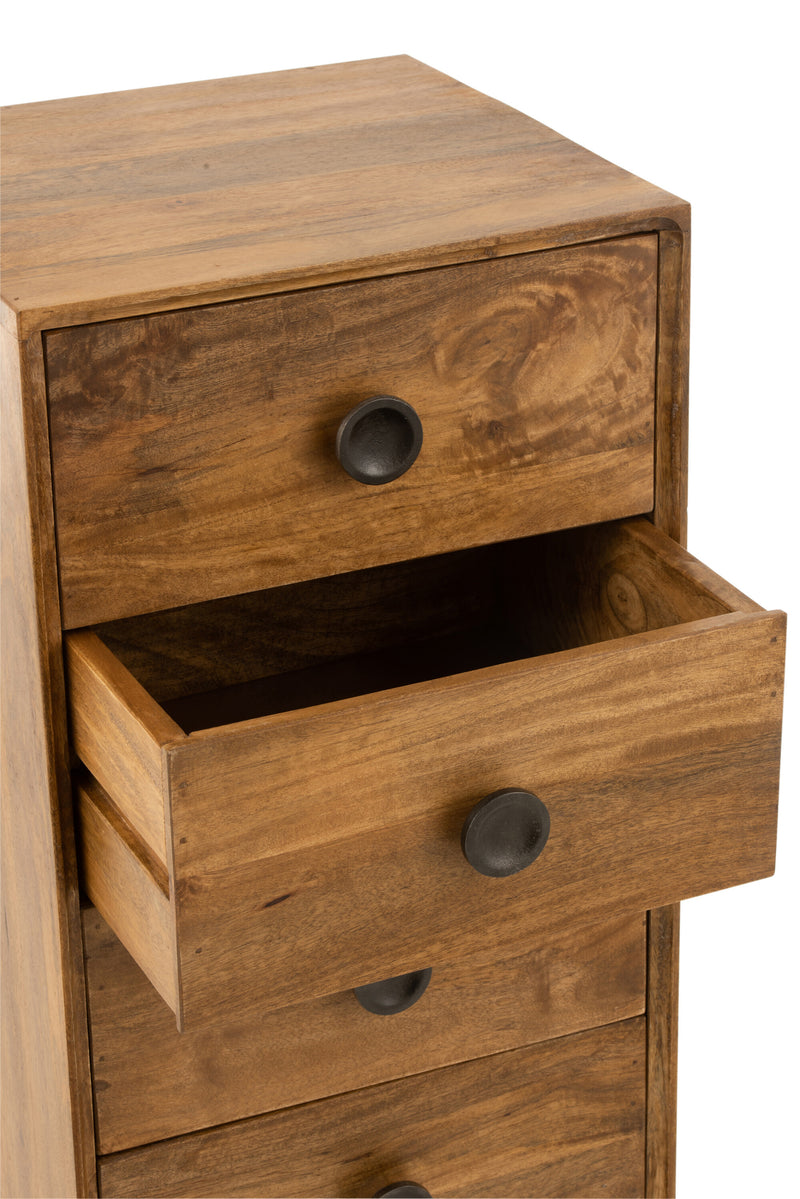 Lora cabinet 4 drawers mango tree brown - stylish storage with natural elegance