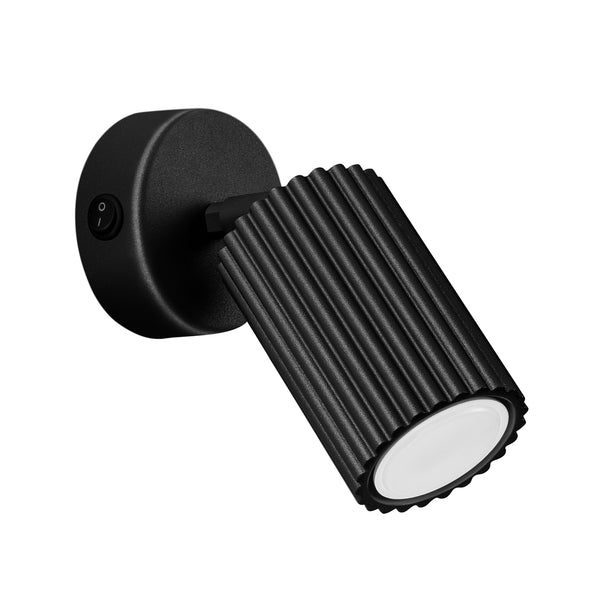 Wall light KARBON black with switch