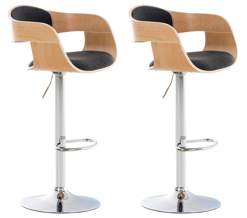 2er Set Barhocker Kingston Stoff