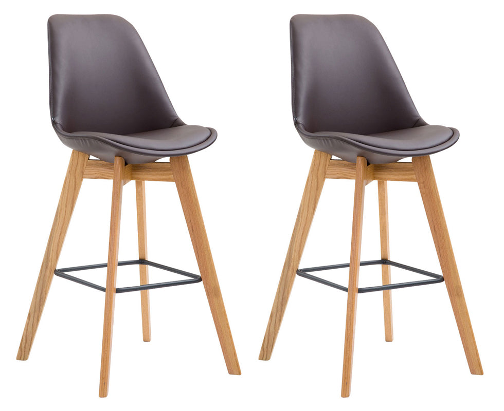 Set of 2 bar stools Metz artificial leather