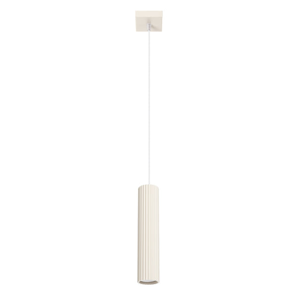 Pendelleuchte Karbon 1 Beige Aluminium Zylinder Design