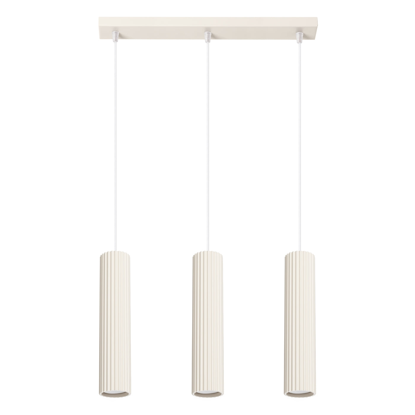 Pendelleuchte Karbon 3L Beige Aluminium Modern Linear
