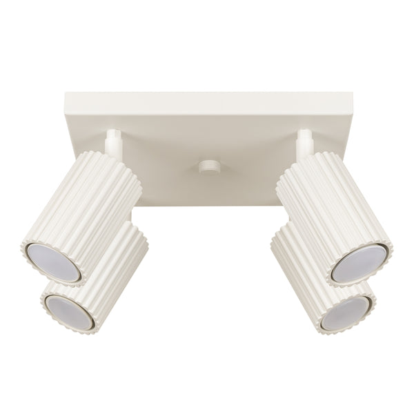 Deckenleuchte Karbon 4L Beige Aluminium Minimal Design Plafond