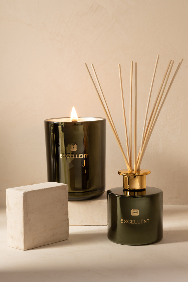 Set van 3 geurolie + stokjes Excellent Bergamot Wood - Een aromatische symfonie