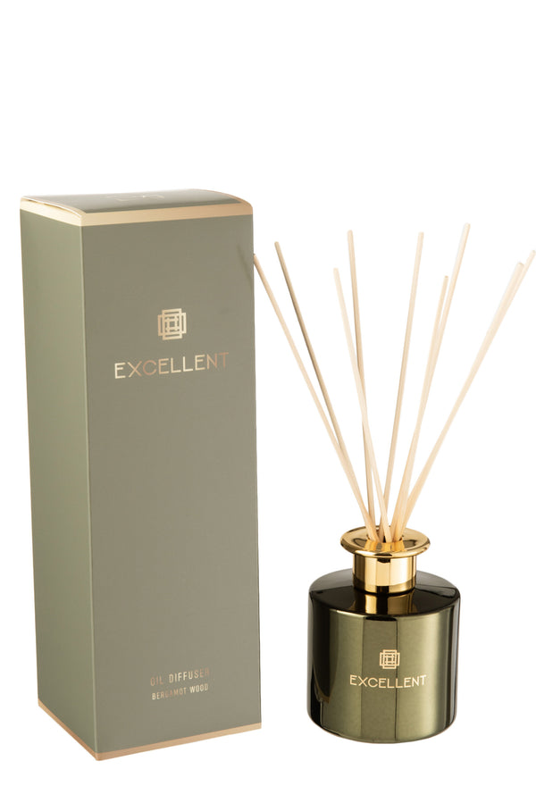 Set van 3 geurolie + stokjes Excellent Bergamot Wood - Een aromatische symfonie