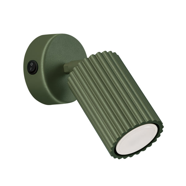 Wall light KARBON olive green with switch