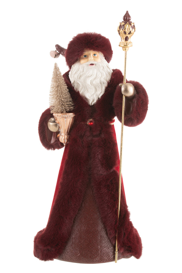 Handgefertigte Weihnachtsmann Dekorationsfigur aus Poly in Rot - Festliche Wohnraumdeko
