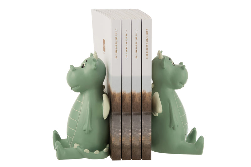 2er Set Bücherstützen Drache in Minzgrün Ein zauberhaftes Geschenk fürs Kinderzimmer