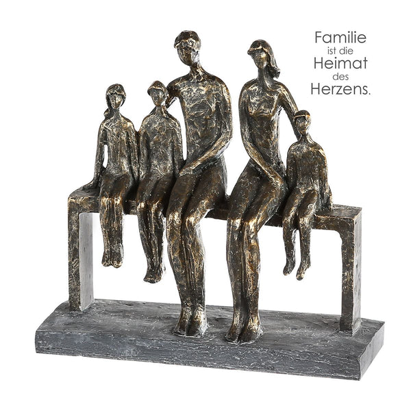 Dekofigur Skulptur Wir sind eine Familie bronzefarben Familie Dekoobje