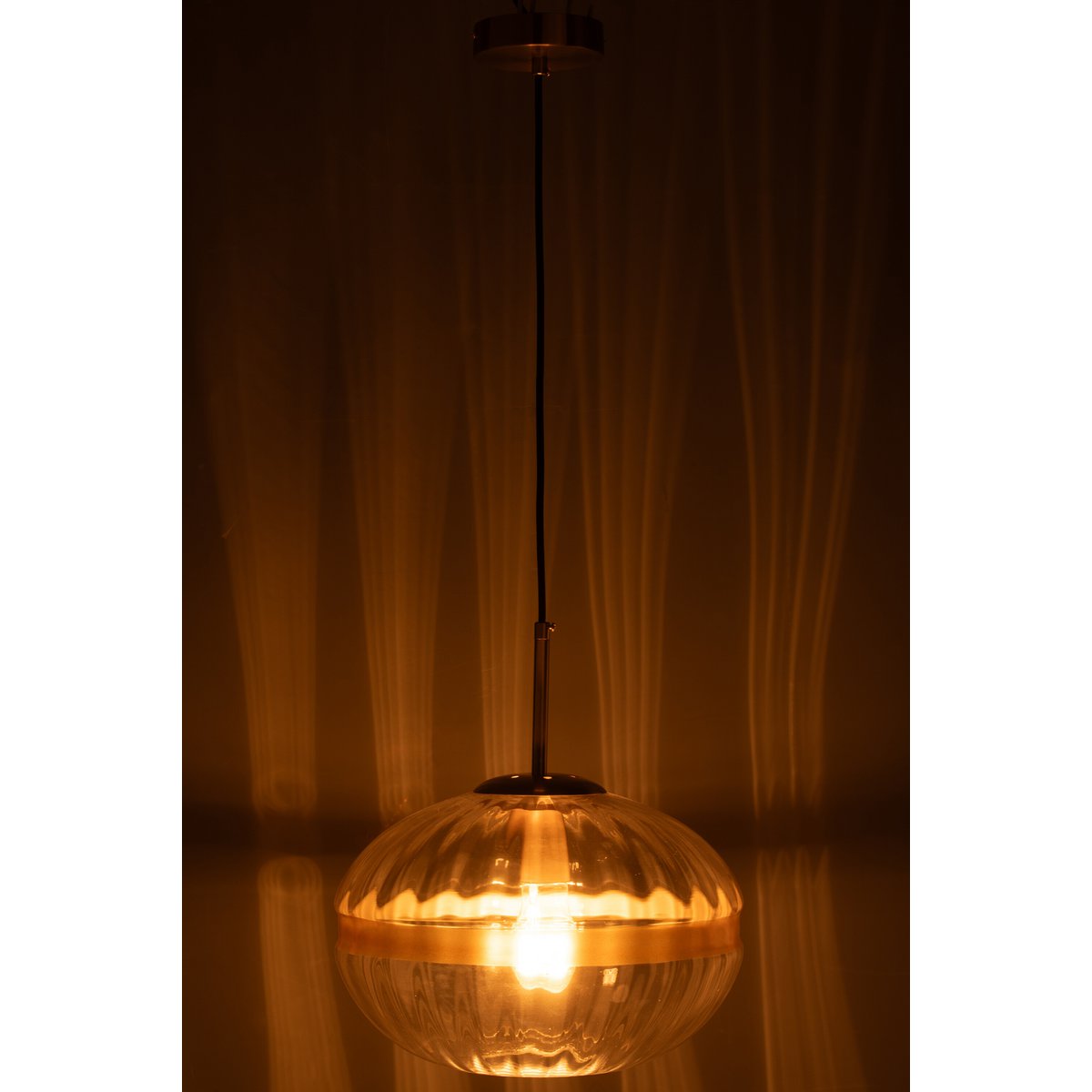 Elegante ovale hanglamp – glas &amp; gouden accenten