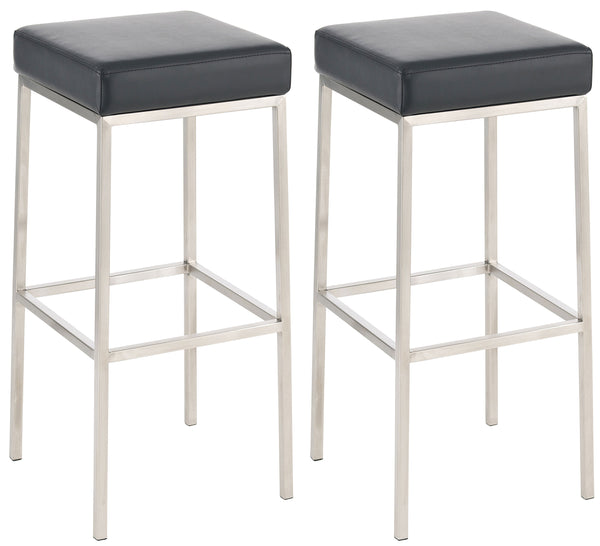 Set of 2 bar stools Montreal faux leather cover