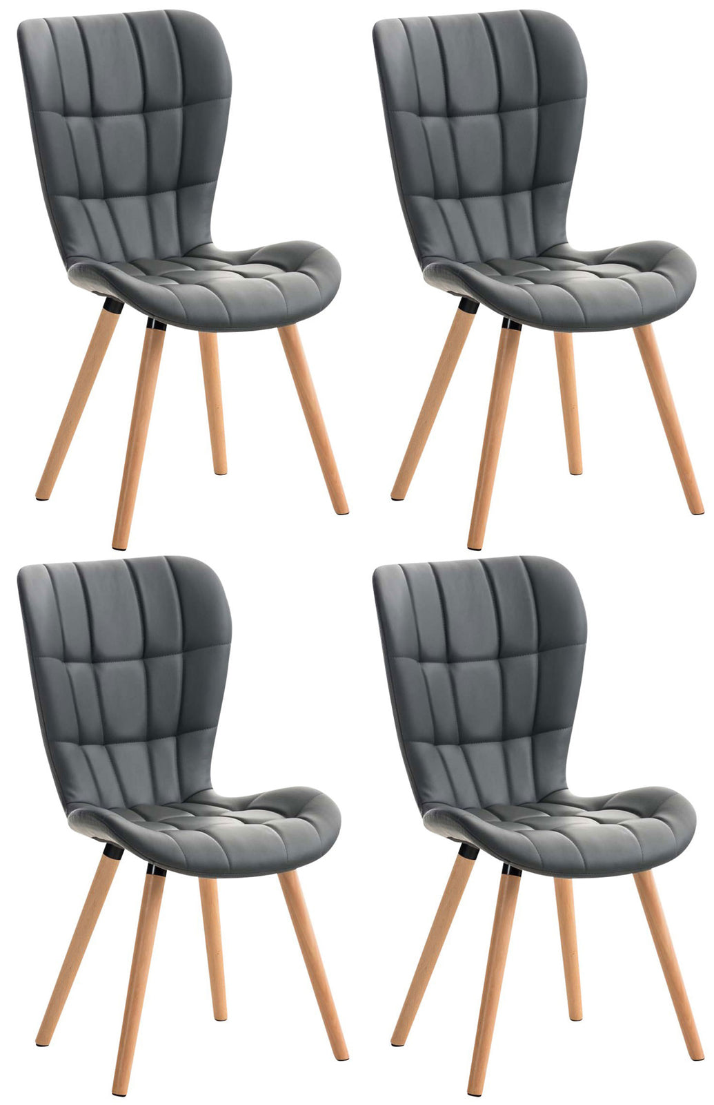 4er Set Esszimmerstuhl Elda Kunstleder
