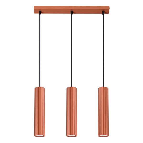 Pendant light KARBON 3L red ochre