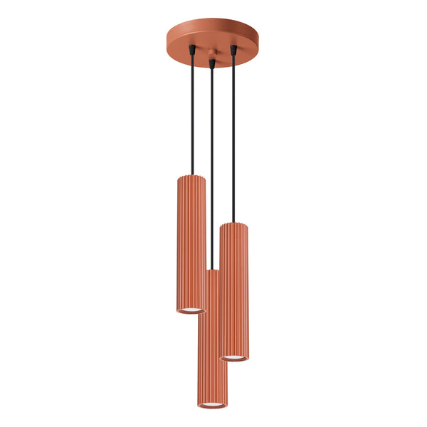 Pendelleuchte Karbon 3P Ockerrot Aluminium Design Modern