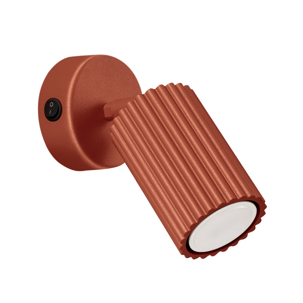 Wall light KARBON red ochre with switch