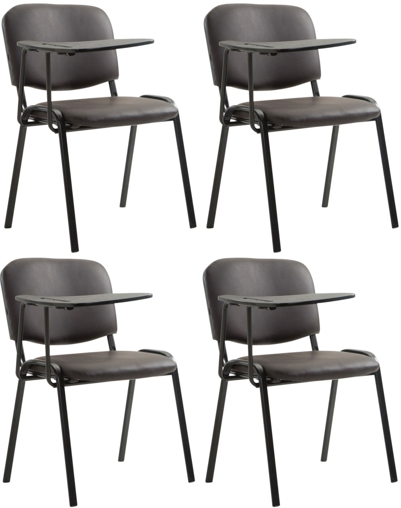 Set van 4 Ken stoelen met opklapbare tafel van imitatieleer