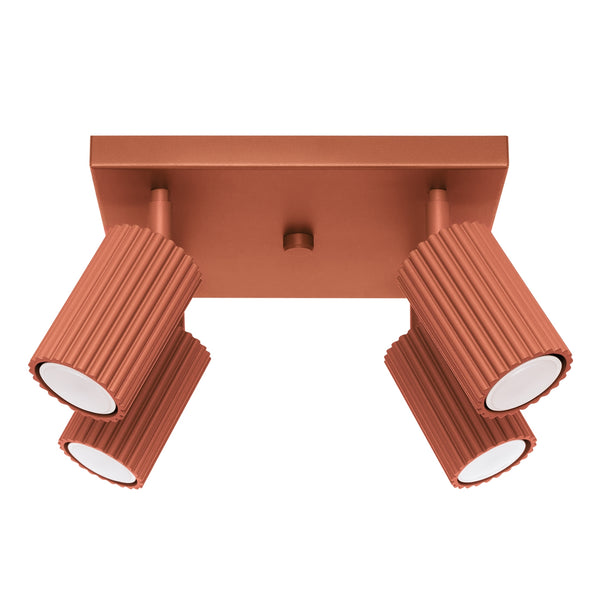 Plafond Deckenleuchte Karbon 4 Ockerrot Aluminium Kompakt Modern