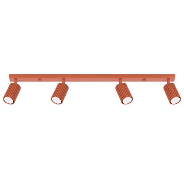 Plafond Deckenleuchte Karbon 4L Ockerrot Aluminium Linear Modern