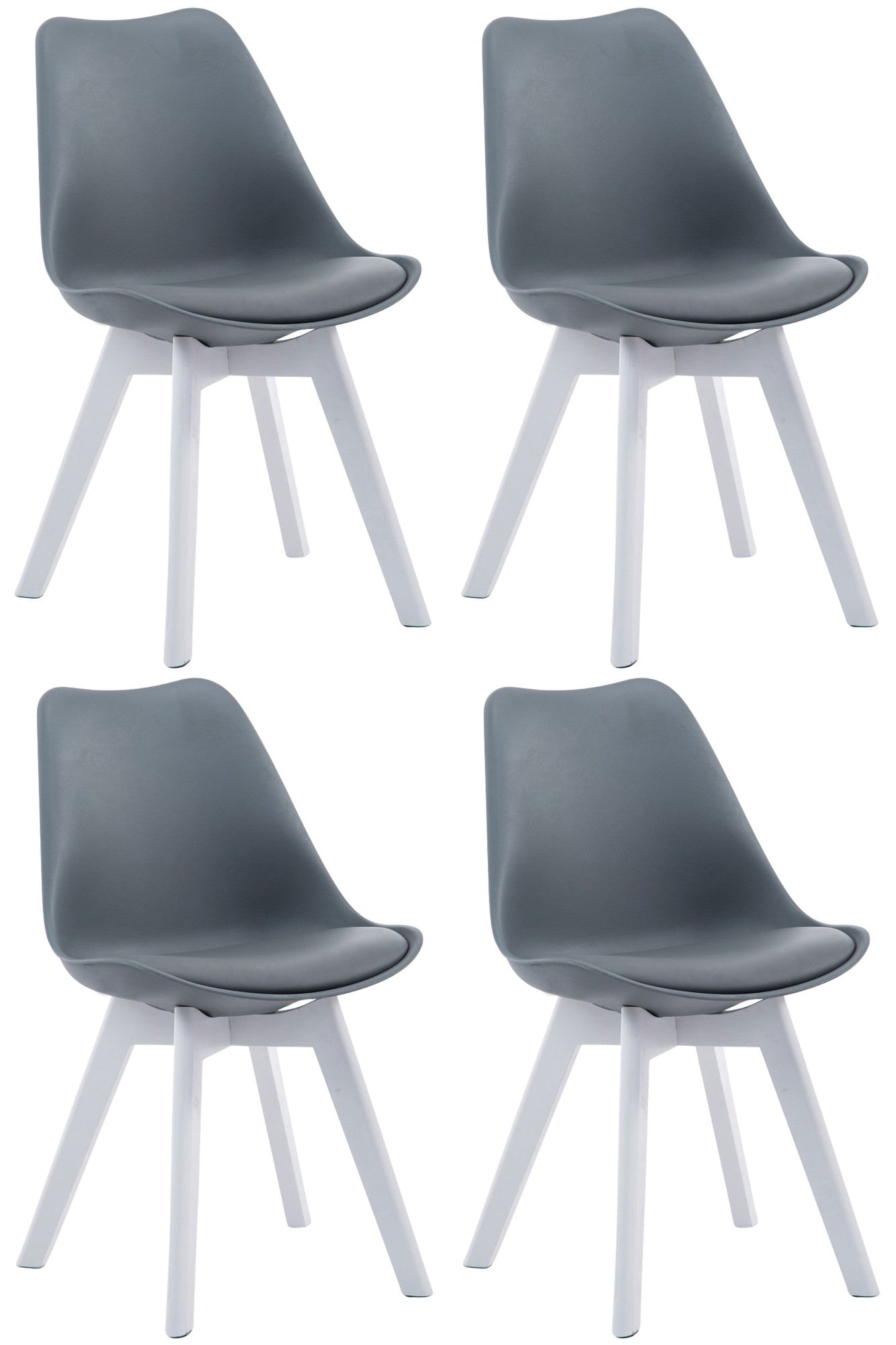 Set of 4 visitor chairs Borneo artificial leather