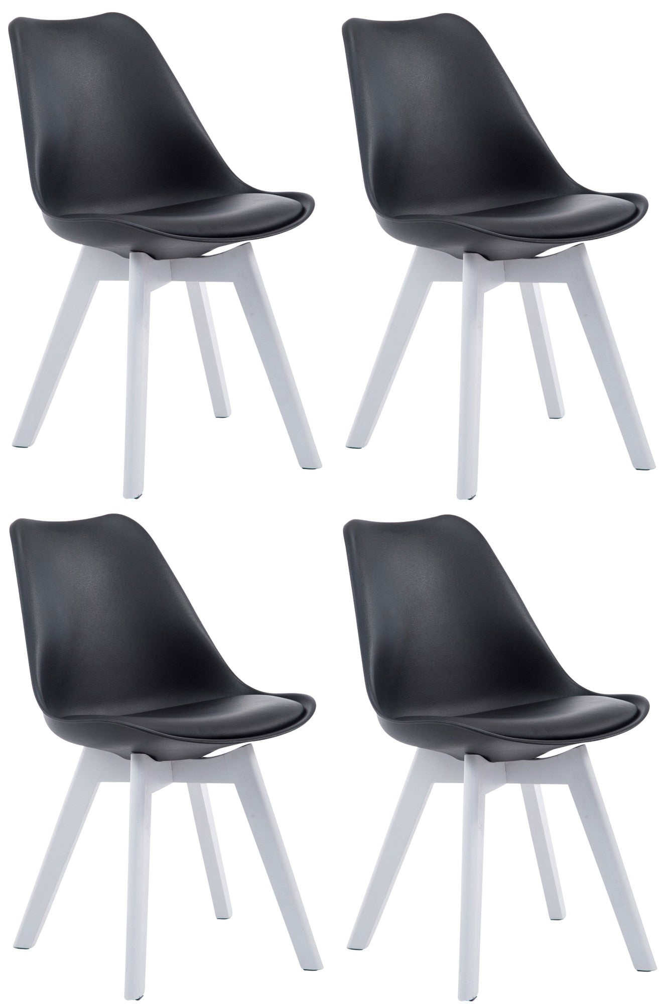 Set of 4 visitor chairs Borneo artificial leather