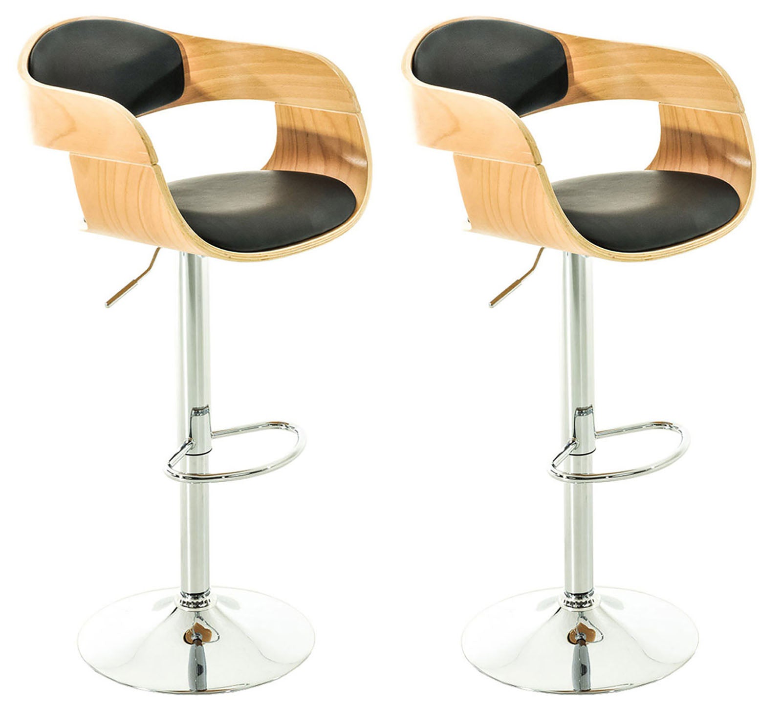 Set of 2 Kingston faux leather bar stools